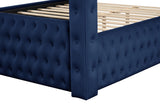 Monica luxurious Four-Poster King 4 Pc Bedroom Set Made with Wood in Navy - Home Elegance USA