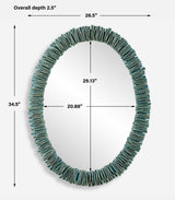 Bonaire Oval Mirror - Blue by Uttermost - View 6