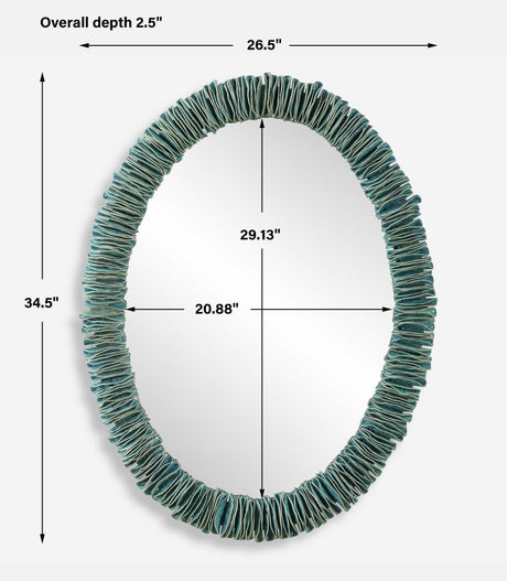 Bonaire Oval Mirror - Blue by Uttermost - View 6