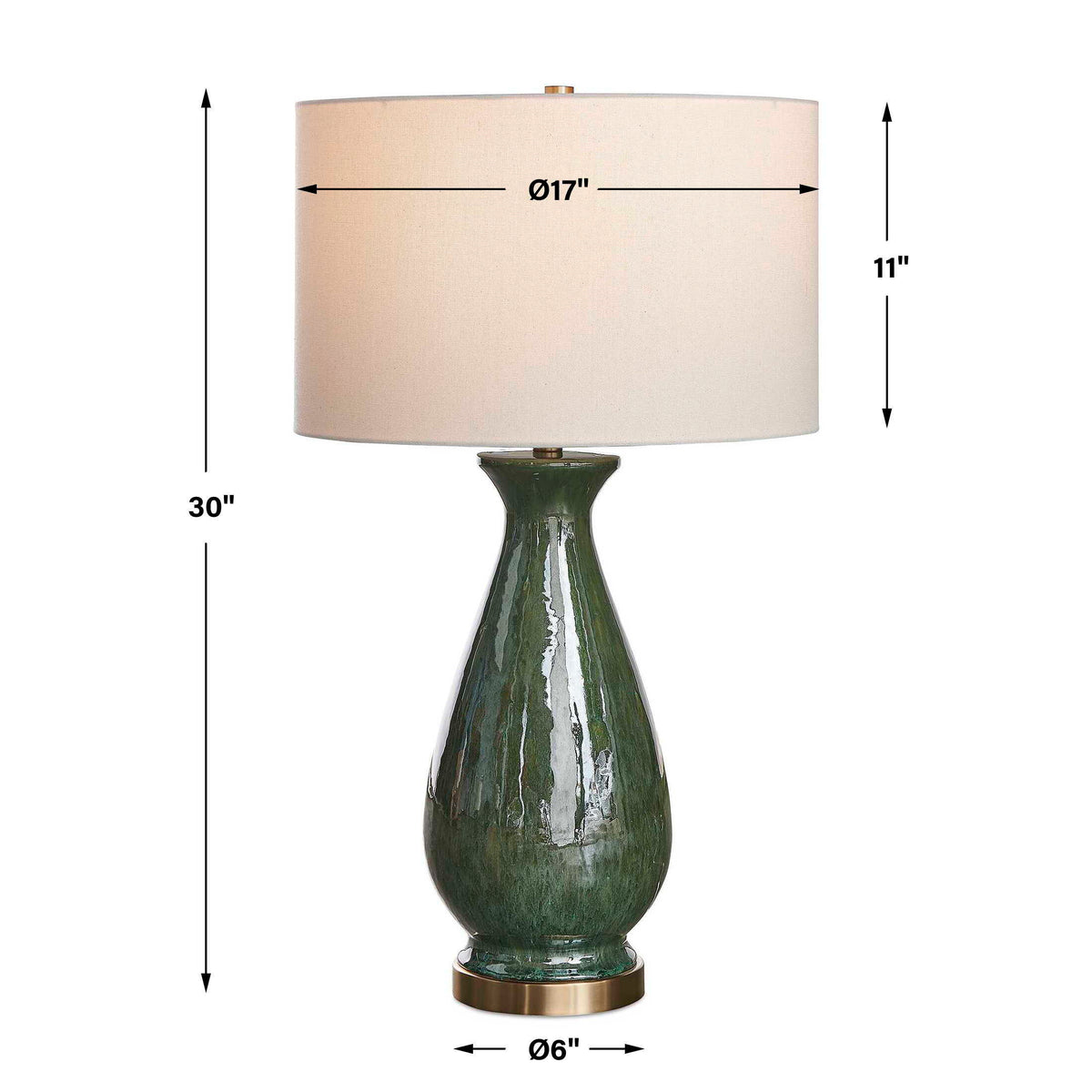 Colestin Table Lamp Deep Green - Dark Green by Uttermost - View 6
