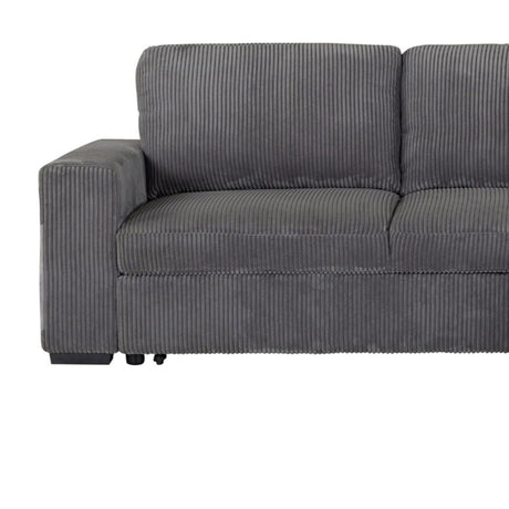 Modern Melody Grey Sectional Sofa with Plush Cushioning and 100% Polyester Fabric - sold by Home Elegance USA