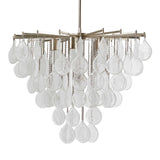 Goccia 6 Light Tear Drop Glass Pendant White - Gold by Uttermost - View 3
