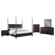 Niguel Brown 5-piece Poster Bedroom Set - sold by Home Elegance USA