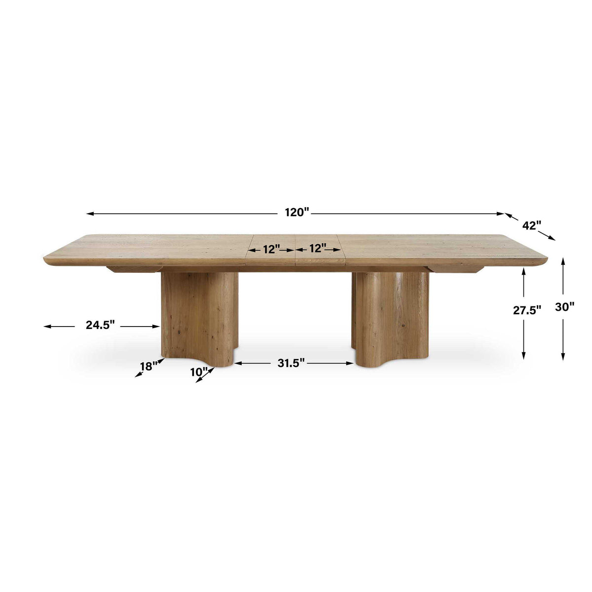 Cecelia Dining Table Oak - Light Brown by Uttermost - View 11