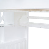Full-Over-Full Castle Style Bunk Bed with 2 Drawers 3 Shelves and Slide - White(OLD SKU:LT000558AAK-2) - sold by Home Elegance USA