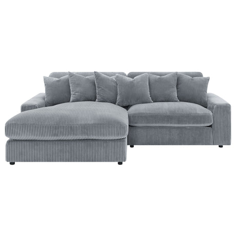 Marcus Fog Track Arms Reversible Sectional with Pillows - sold by Home Elegance USA