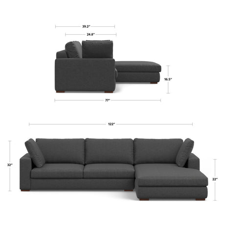Charlie Deep Seater Right Sectional Sofa - sold by Home Elegance USA