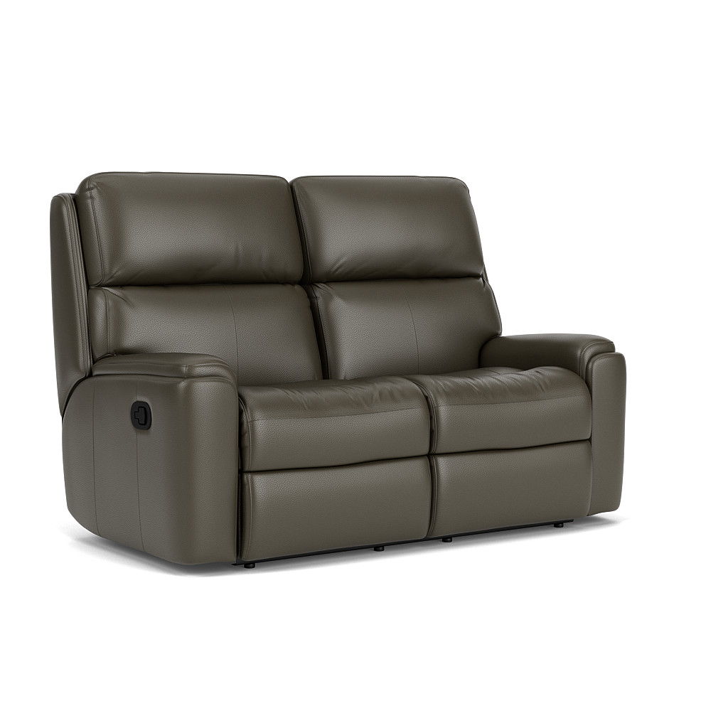 Rio Transitional Leather Reclining Loveseat | Flexsteel