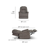 Zecliner Model 3+ Petite Power Lift Recliner With Power Headrest, Lumbar, Heat & Massage - Umber Gray | Flexsteel