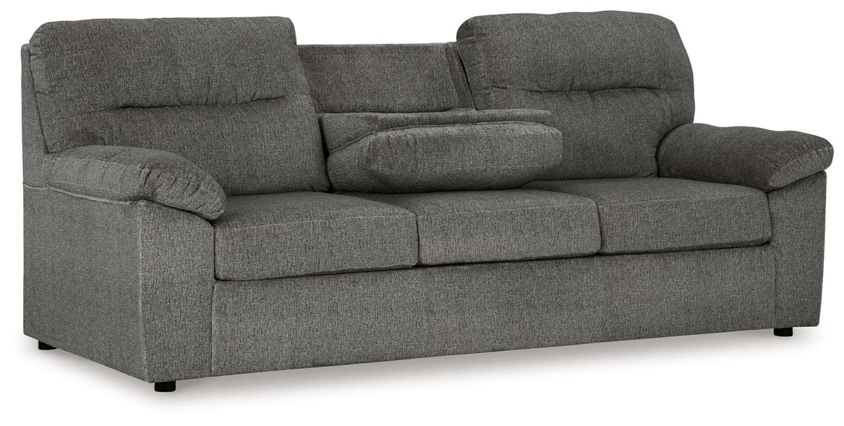 Bindura - Mineral - 3 Pc. - Sofa With Drop Down Table, Loveseat, Rocker Recliner | Ashley | Home Elegance USA