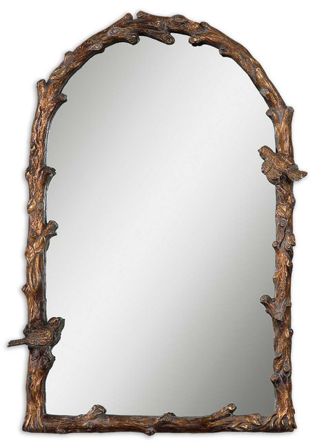 Paza Arch Mirror Antique Gold - Light Brown by Uttermost - View 1