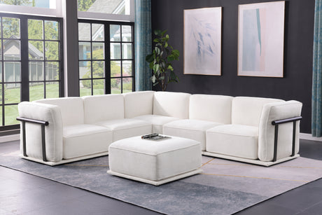 120' length , Fashionable modular sofa with iron and wood frame chenille sofa White ,uitable for living room - sold by Home Elegance USA