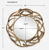 Cutting Edge Bronze Round Mirror by Uttermost - View 7