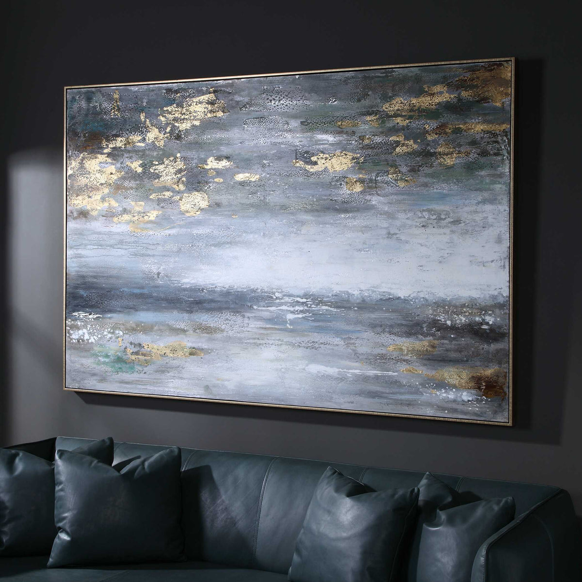 Dawn To Dusk Hand Painted Art - Blue / Yellow by Uttermost - View 3