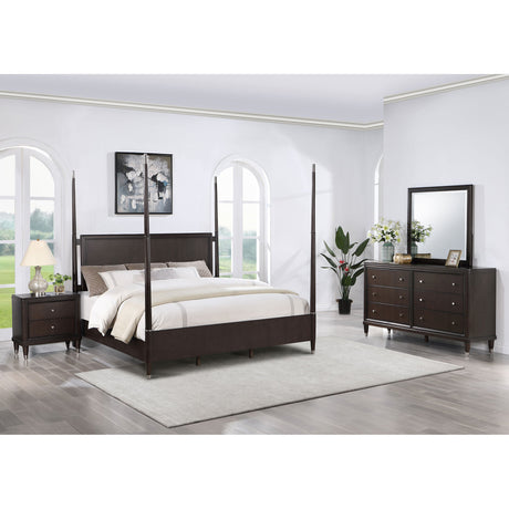 Niguel Brown 4-piece Poster Bedroom Set - sold by Home Elegance USA