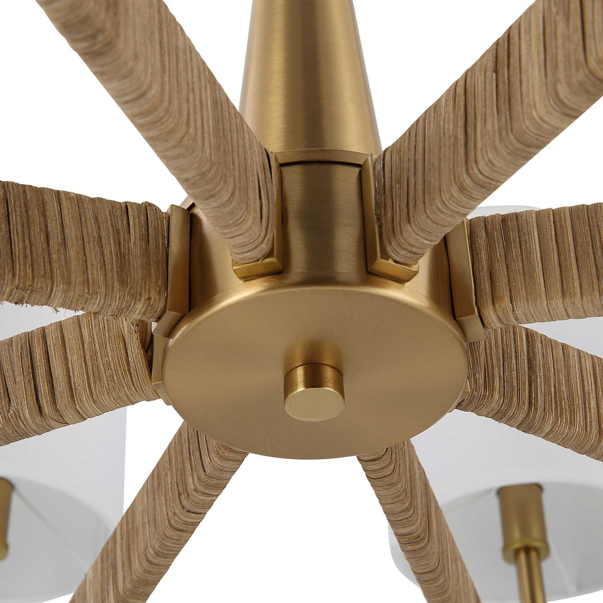 Lautoka Rattan 8 Light Chandelier - Light Brown by Uttermost - View 7
