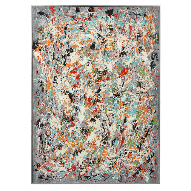 Organized Chaos Hand Painted Canvas - Light Gray / Blue by Uttermost - View 1