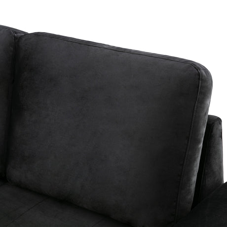 Sleeper Sectional Sofa, L-Shape Corner Couch Sofa-Bed with Storage Ottoman & Hidden Arm Storage & USB Charge  for Living Room Apartment, Black - sold by Home Elegance USA