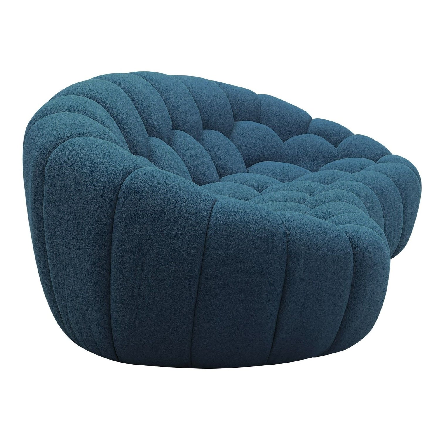 Divani Casa Yolonda - Modern Curved Dark Teal Fabric Loveseat - sold by Home Elegance USA