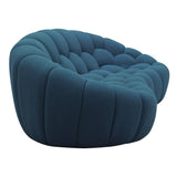 Divani Casa Yolonda - Modern Curved Dark Teal Fabric Loveseat - sold by Home Elegance USA