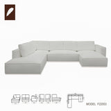 Divani Casa Lulu - Modern White Fabric Modular Sectional Sofa | VIG | Home Elegance USA