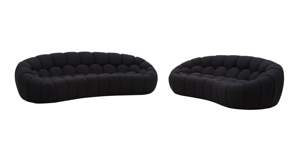 Divani Casa Yolonda - Modern Curved Black Fabric Sofa Set | VIG - Home Elegance USA