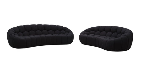 Divani Casa Yolonda - Modern Curved Black Fabric Sofa Set | VIG - Home Elegance USA