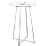 Bar Table - Zanella Glass Top Bar Table Chrome