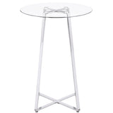Bar Table - Zanella Glass Top Bar Table Chrome