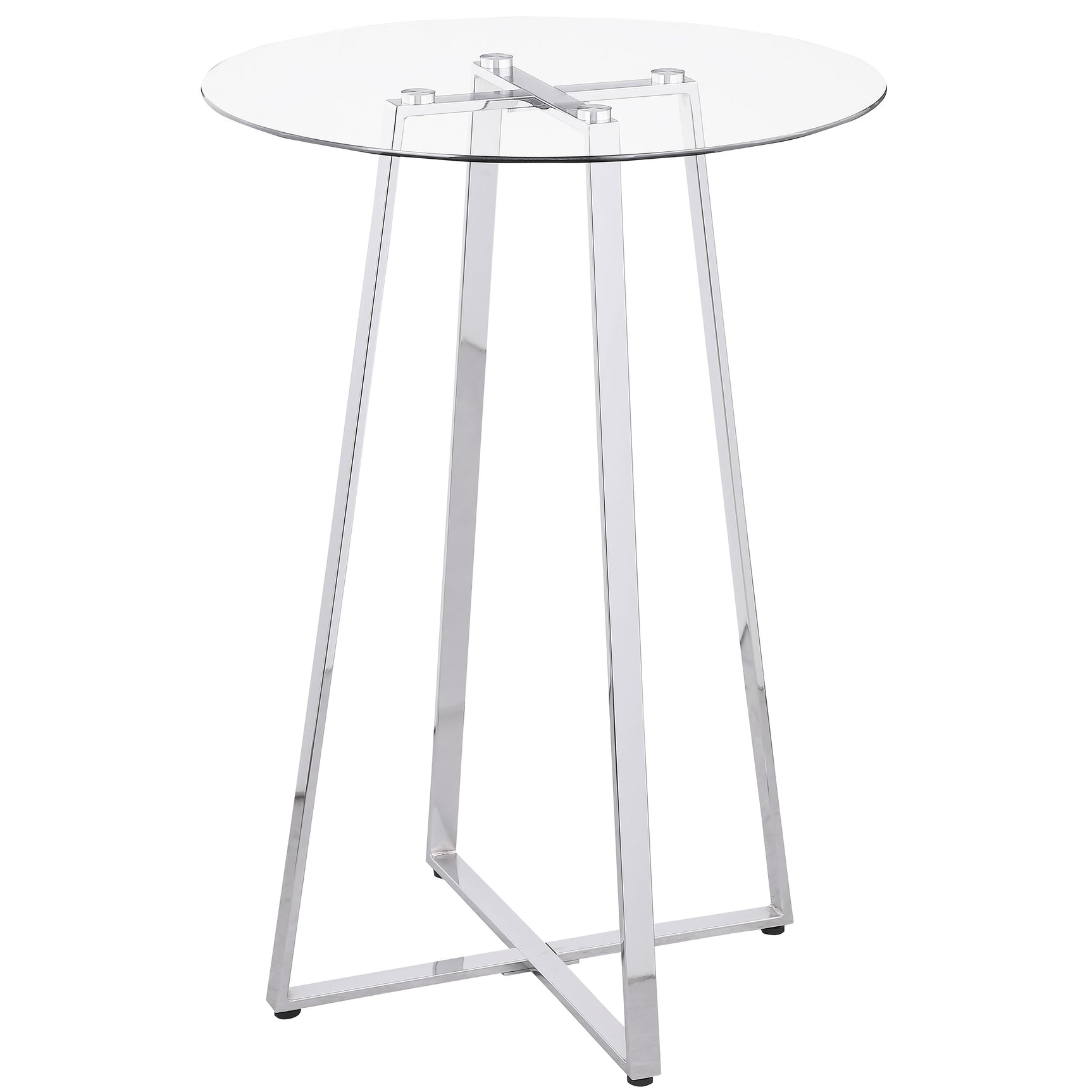 Bar Table - Zanella Glass Top Bar Table Chrome