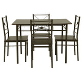 Anna 5 - piece Rectangular Dining Set Dark Bronze - 100033 - image - 2