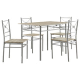 Anna Fontana 5 - piece Rectangular Dining Set Brushed Silver - 100035 - image - 2