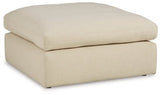 Ashley Linen Elyza Oversized Accent Ottoman - Chenille | Home Elegance USA