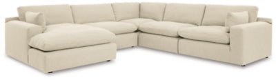 Ashley Linen Elyza 10006S6 5 - Piece Sectional with Chaise - Chenille - 10006S6 - Home Elegance USA - 1