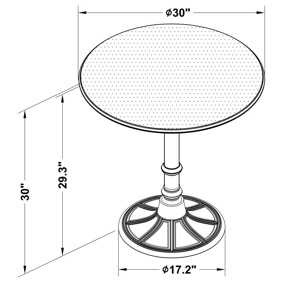 Oswego Round 30-inch Bistro Dining Table Bronze - Home Elegance USA