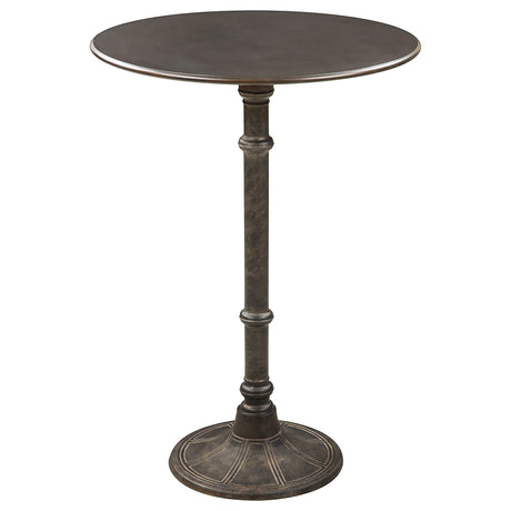 Bar Table - Oswego Round Bar Table Dark Russet and Antique Bronze