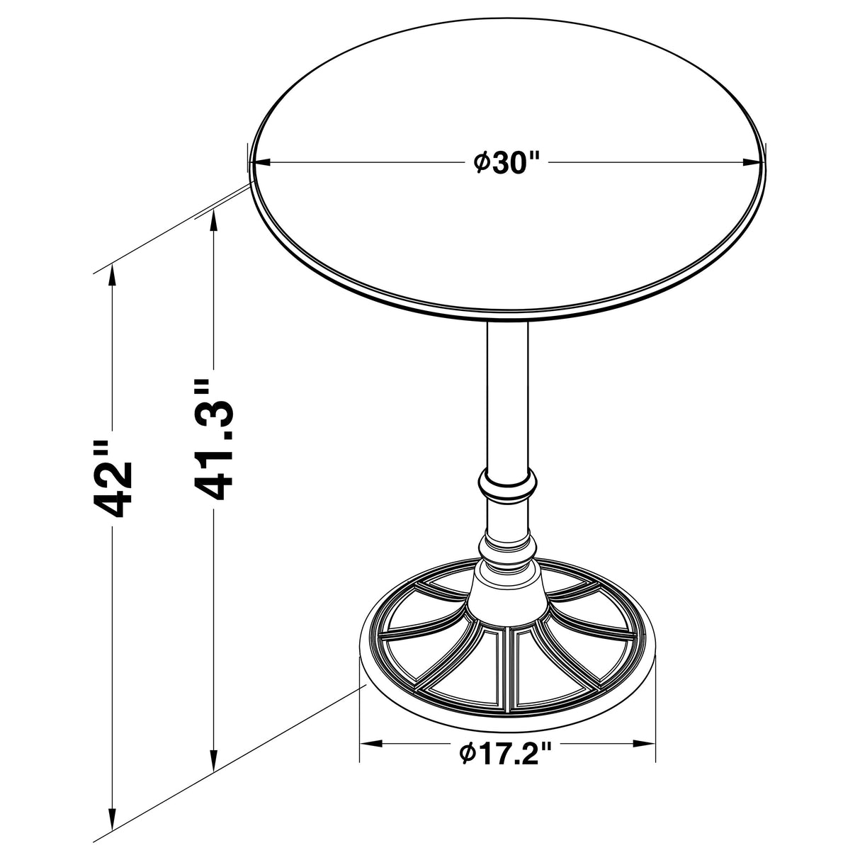 Bar Table - Oswego Round Bar Table Dark Russet and Antique Bronze