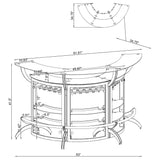 Dallas 2 - shelf Curved Home Bar Silver and Frosted Glass (Set of 3) - 100135 - S3 - image - 12