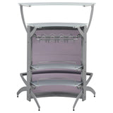 Home Bar - Dallas 2-shelf Home Bar Silver and Frosted Glass