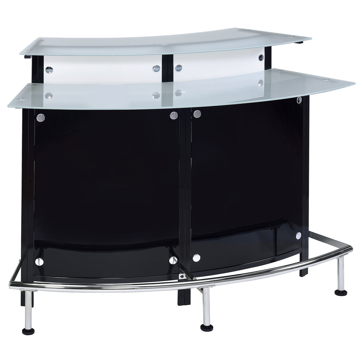 Home Bar - Keystone Glass Top Bar Unit Black