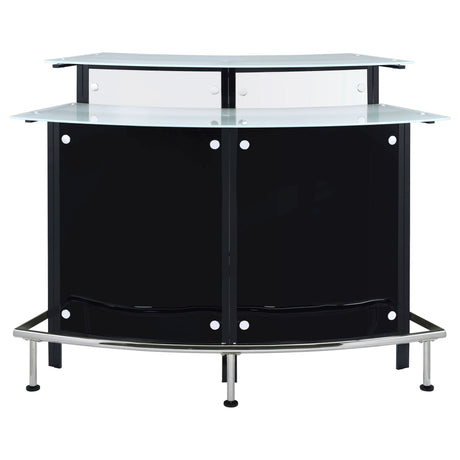 Home Bar - Keystone Glass Top Bar Unit Black
