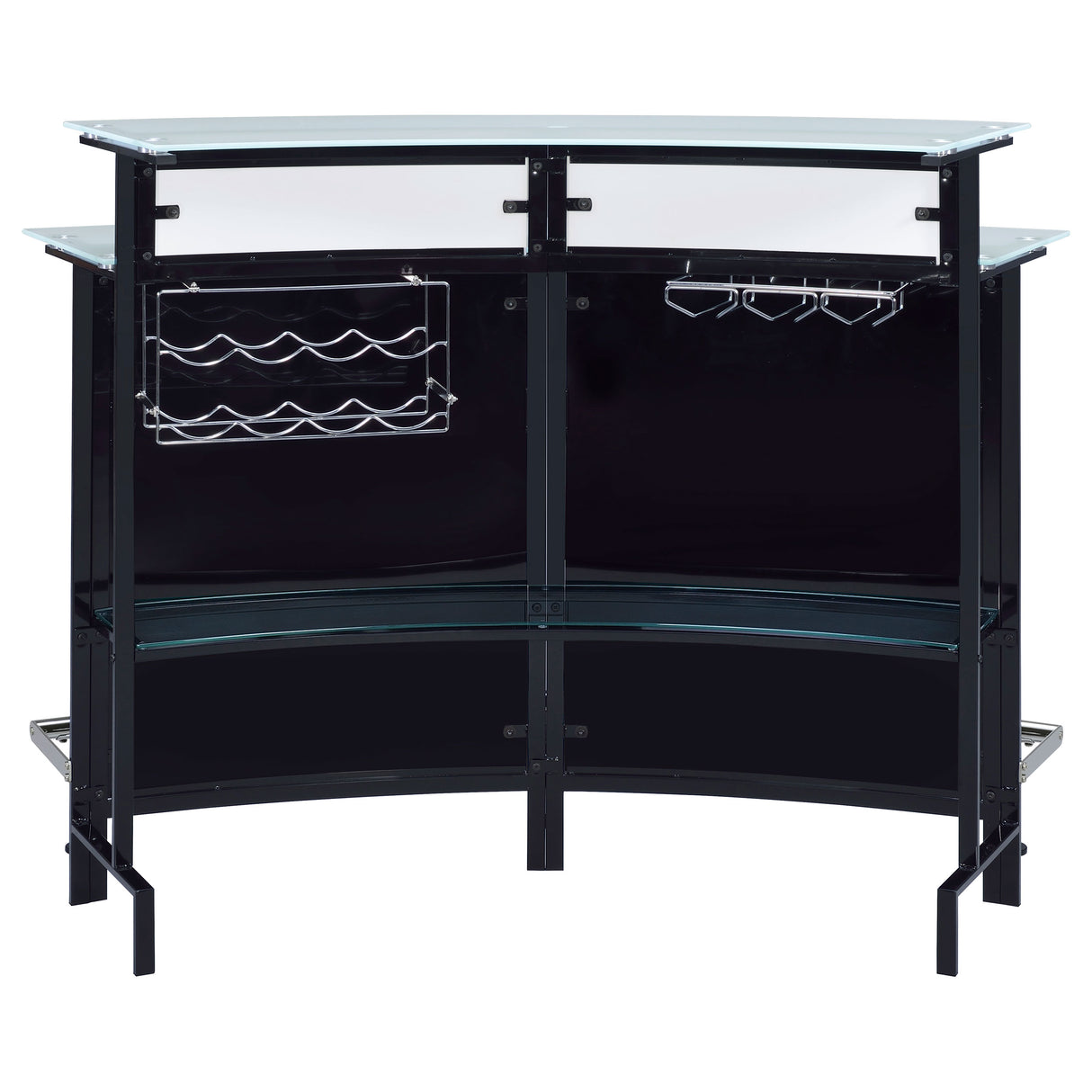 Home Bar - Keystone Glass Top Bar Unit Black