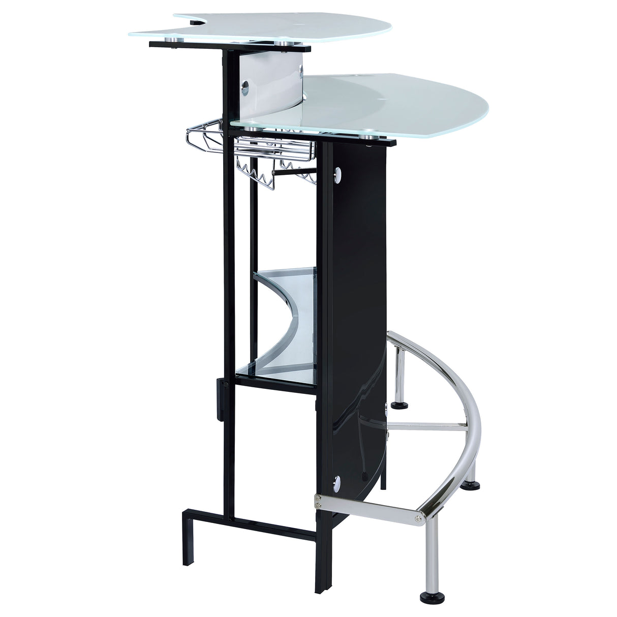 Home Bar - Keystone Glass Top Bar Unit Black