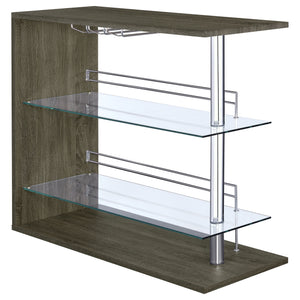 Home Bar - Prescott Rectangular 2-shelf Bar Unit Grey