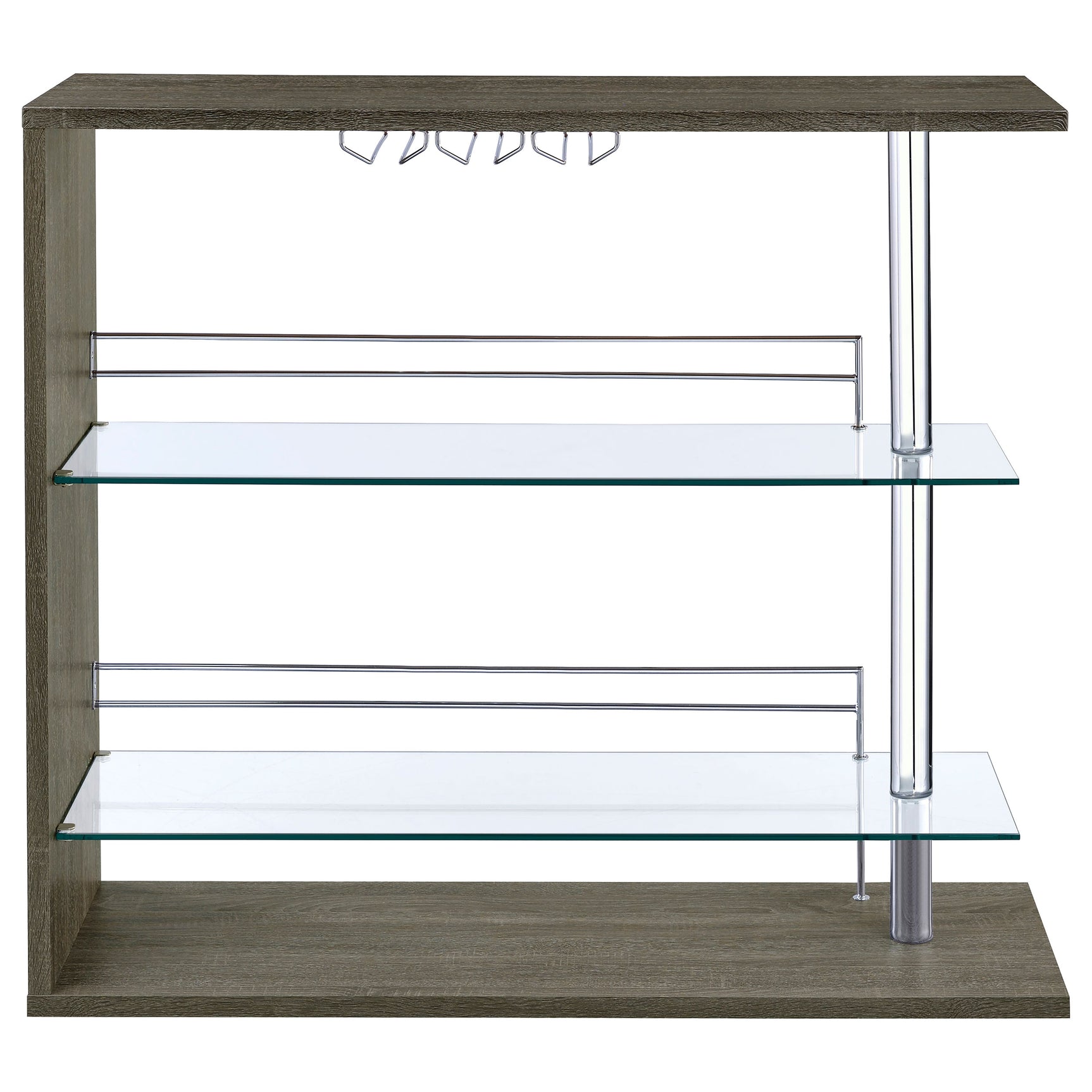 Home Bar - Prescott Rectangular 2-shelf Bar Unit Grey