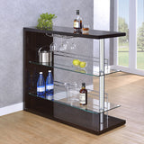 Home Bar - Prescott Rectangular 2-shelf Bar Unit Glossy Cappuccino