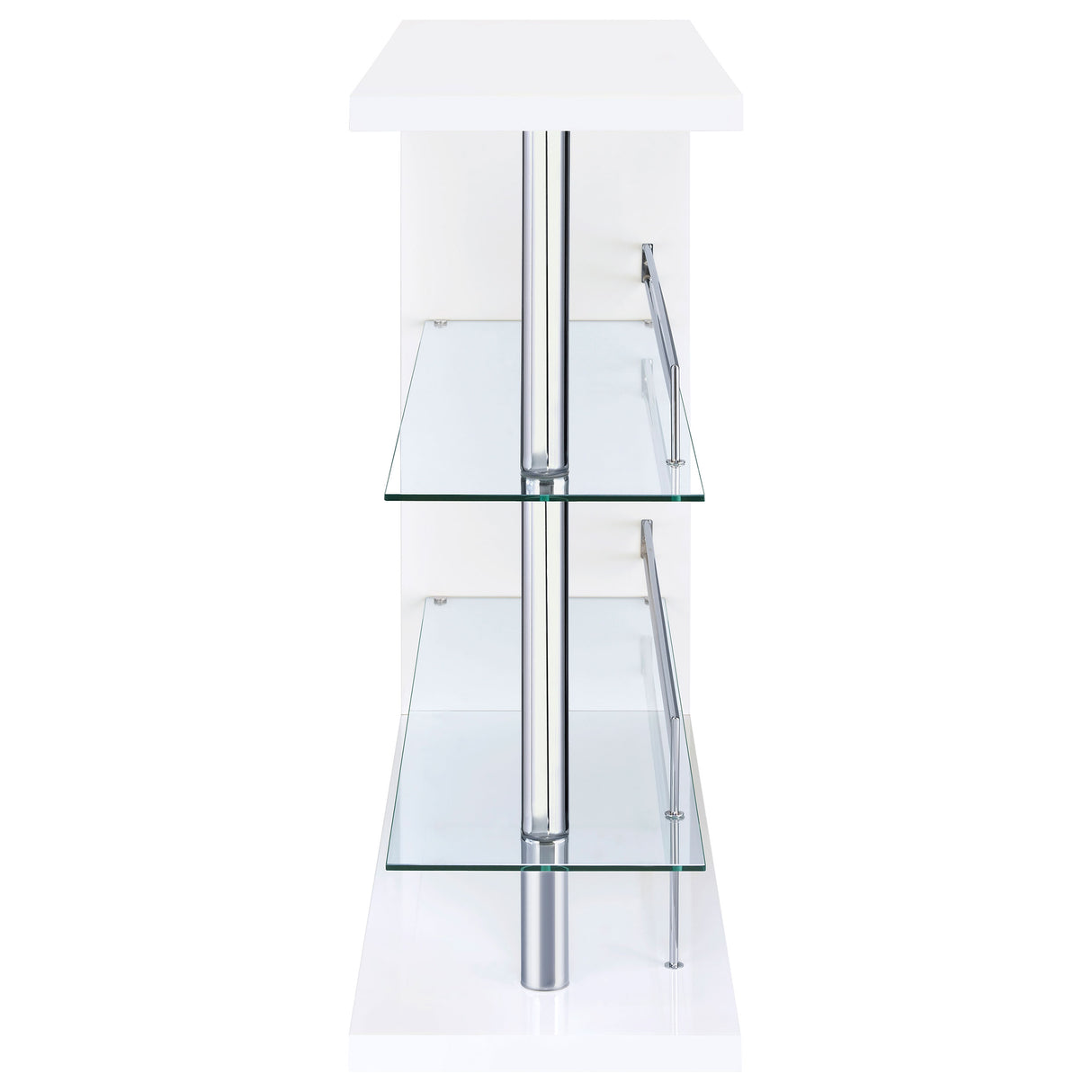 Home Bar - Prescott Rectangular 2-shelf Bar Unit Glossy White