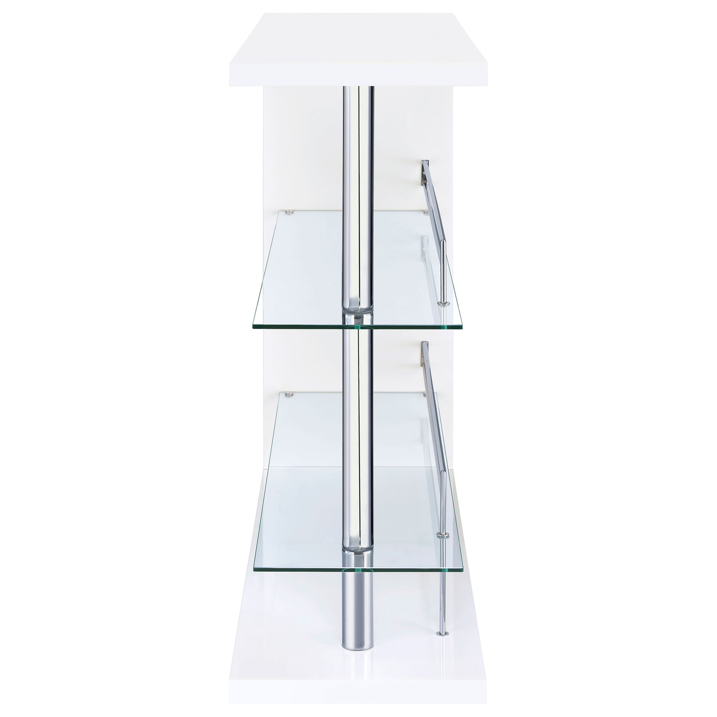 Home Bar - Prescott Rectangular 2-shelf Bar Unit Glossy White