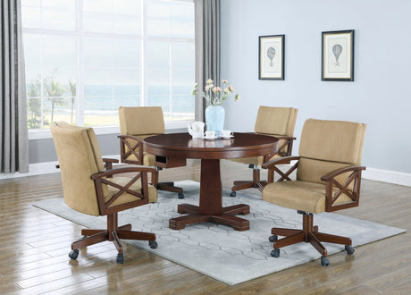 Marietta 5 - piece Game Table Set Tobacco and Tan | Coaster | Home Elegance USA