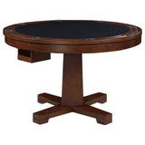 Game Table - Marietta Round Wooden Game Table Tobacco